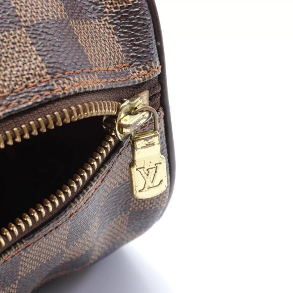 LOUIS VUITTON Papillon 30 Damier Ebene Handbag canvas leather Brown Used - Picture 3 of 9